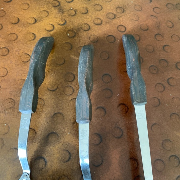 VINTAGE CUTCO 12 13 15 SLOTTED STAINLESS STEEL BROWN HANDLE SERVING SPOON LADEL - Picture 5 of 13